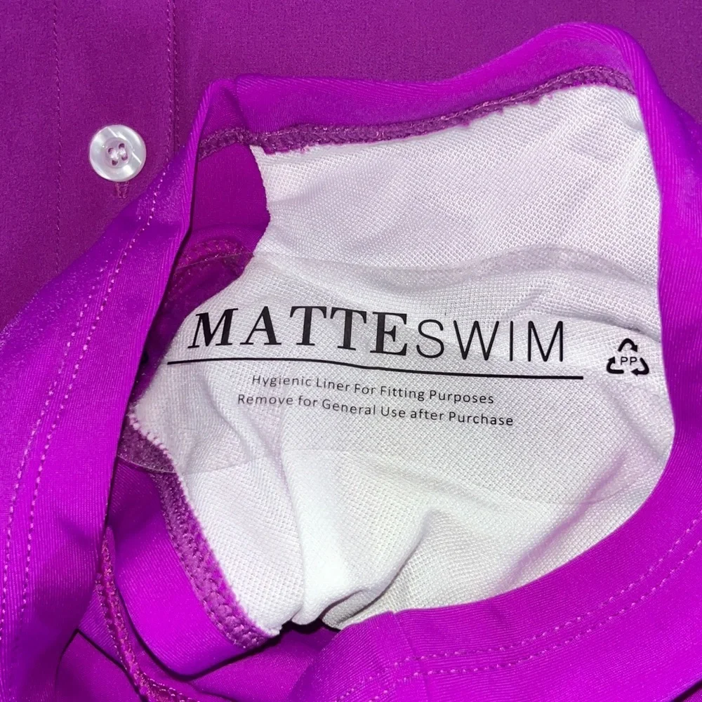 Matte Collection Purple 3 Piece Bikini Set Sheer Cover Up Small